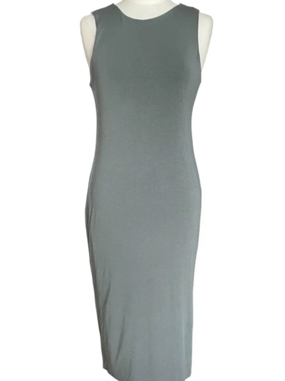 Athleta Twist Back Midi Olive Green Dress